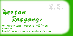 marton rozgonyi business card